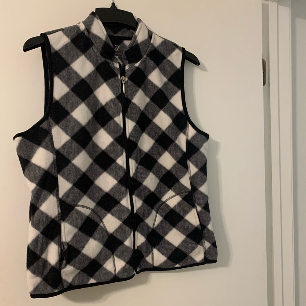 Plaid Gingham Autumn Vest Front Pockets